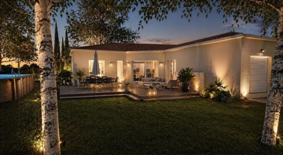 Maison neuve 120 m² avec 4 chambres et garage sur terrain viabilisé 1000 m² à Istres – vue Étang de l’Olivier, secteur calme et recherché
