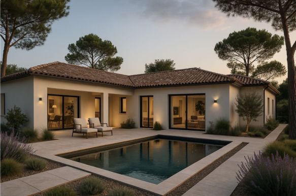 Maison neuve 120 m² plain-pied avec 4 chambres sur terrain viabilisé 880 m² à Istres, secteur recherché