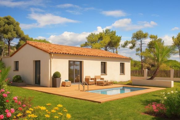 TERRAIN + MAISON neuve de 90m² avec garage à Bassan (34290)
