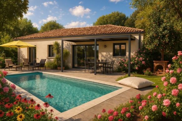 Belle ville neuve de plain pied + terrain à Poussan (34560)