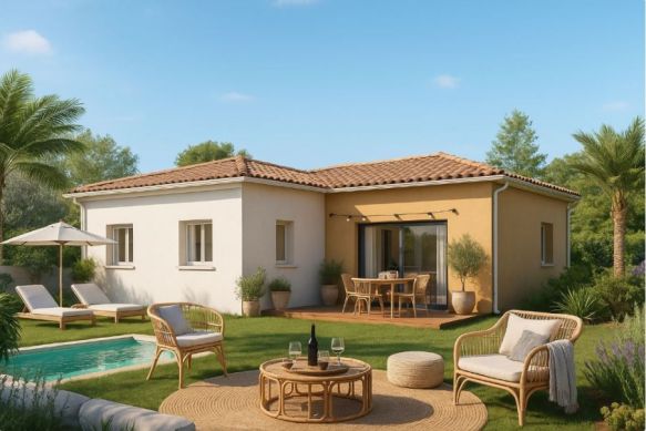 Maison neuve de 50 m² à Gigean – Projet de construction traditionnelle en centre-ville, proche commodités et transports