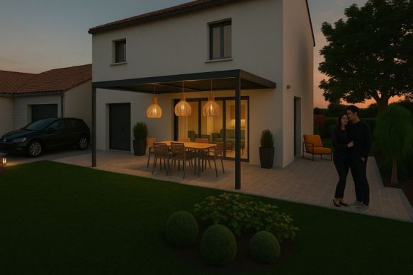 Maison neuve à étage 110 m² avec 3 chambres et garage 20 m² à Lançon-Provence sur terrain viabilisé de 500 m² proche écoles et commodités