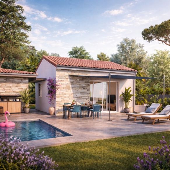 Studio 30 m² à bâtir à Sérignan en centre-ville, idéale pour un investissement locatif saisonnier proche plages et commodités