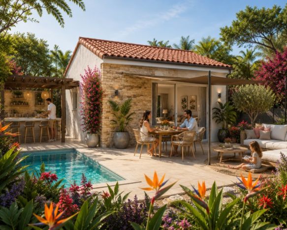 Studio neuf avec mezzanine possible et garage à Lieuran-lès-Béziers – terrain viabilisé de 295 m²