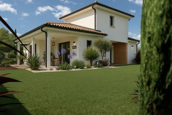 Maison neuve 140 m² à Aix-en-Provence (13090) avec suite parentale, 4 chambres et terrain viabilisé de 541 m² proche commodités
