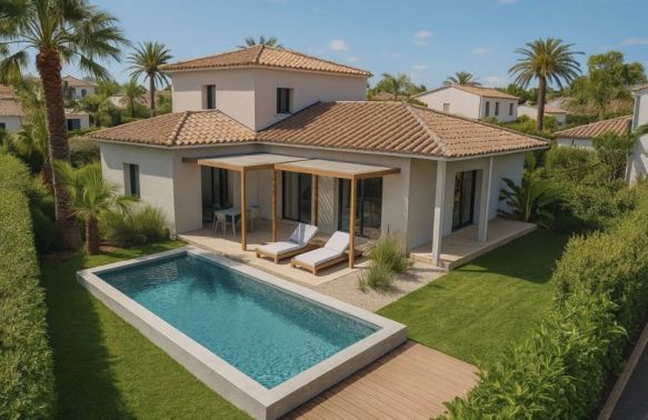 Maison NEUVE à  Jonquières (34725) sur terrain viabilisé de 720 m², 4 chambres, cadre paisible