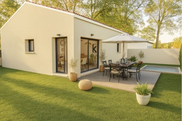 Maison neuve plain-pied 68 m² avec 2 chambres sur terrain viabilisé 474 m² à Marignane – proche écoles et commodités