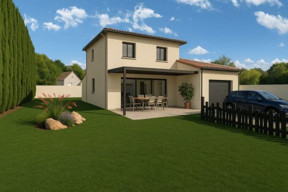 Maison neuve de 96 m² avec garage sur terrain viabilisé de 480 m² à Eyguières centre, proche écoles et commerces