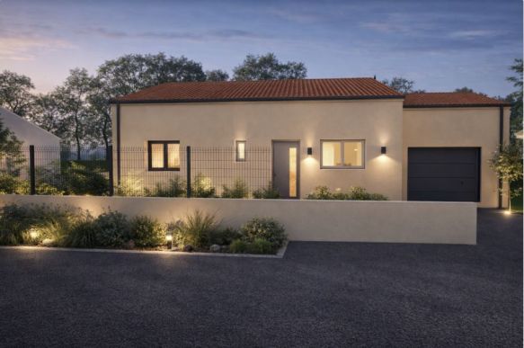 Maison neuve plain-pied 85 m² à Sénas  Terrain viabilisé 447 m² en lotissement avec garage 16 m² 3 chambres  proche écoles et commodités  idéale primo accédants