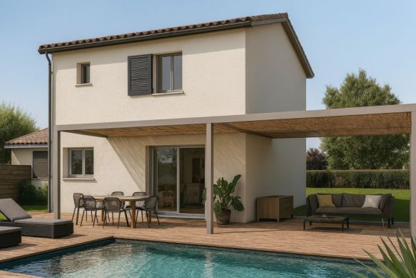 Maison neuve 4 pièces contemporaine à sussargues sur une belle parcelle de 350m2
