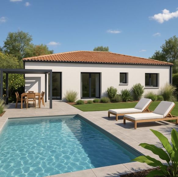 Maison neuve 86 m² à Saint-Chamas sur terrain de 524 m² – Plain-pied avec suite parentale, proche commodités et écoles