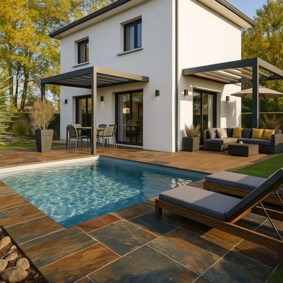 Maison neuve à étage de 130 m² avec 5 chambres sur terrain viabilisé de 376 m² au cœur de Saint-Chamas (13250)