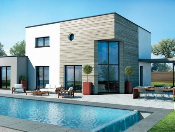 Maison neuve contemporaine à Murviel-lès-Montpellier sur terrain viabilisé de 3209 m² avec 5 chambres et garage