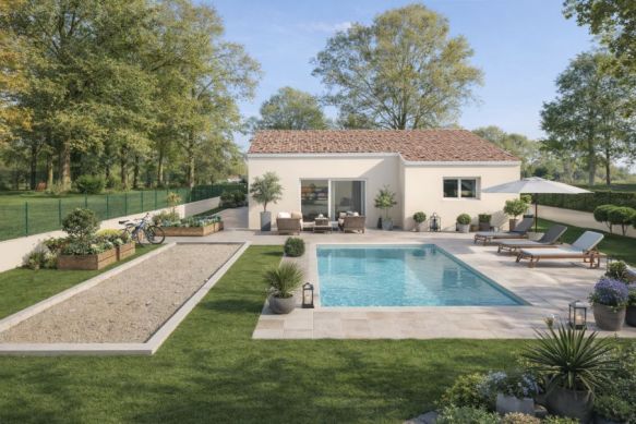 Maison neuve plain-pied 90 m² avec 3 chambres sur terrain viabilisé de 500 m² à Lançon-Provence proche écoles et commodités