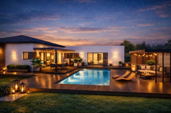 Maison contemporaine plain-pied à Villeneuve-lès-Béziers avec terrain viabilisé 1000 m²