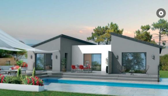 Maison contemporaine plain-pied 105 m² avec 4 chambres sur terrain viabilisé de 600 m² au cœur de Neffiès 34320