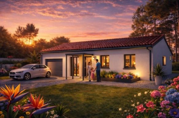 Maison plain-pied 85 m² à bâtir à Saussan (34570) sur terrain viabilisé de 530 m² – 3 chambres, proche écoles et transports, idéal primo-accédants