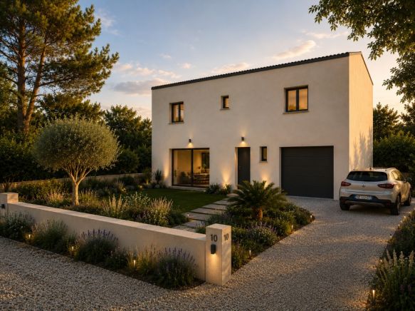 Maison neuve familiale de 100 m² avec 4 chambres et garage sur terrain viabilisé de 623 m² à Puimisson (34480)