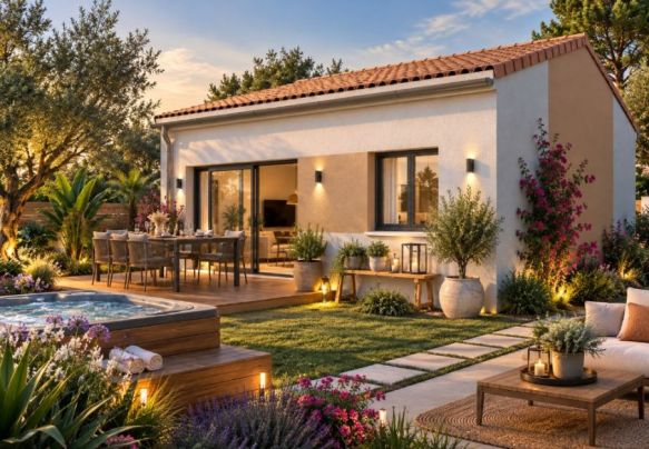 Cournonterral (34660) – Maison neuve de plain-pied 42 m² avec terrain de 250 m² viabilisé, proche du centre-ville