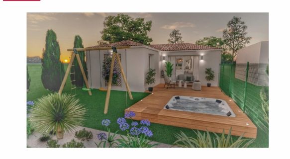 Maison neuve 3 pièces avec garage sur terrain viabilisé hors lotissement à Poulx centre, proche commodités