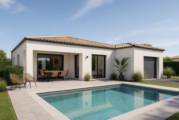 Maison neuve plain-pied 120 m² avec suite parentale et garage à Miramas,  en lotissement, normes RE2020 sans surcoût