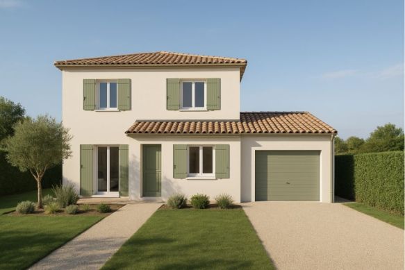 Maison familiale à étage de 110 m² à Saint-Chamas avec terrain viabilisé de 533 m² et garage