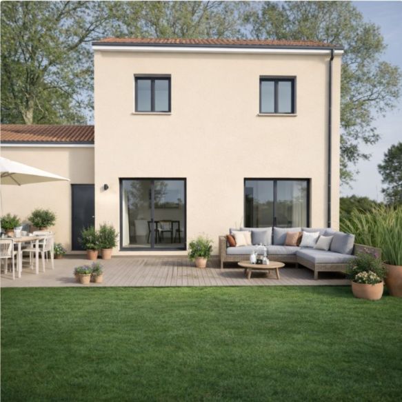 Maison neuve à étage de 90 m² avec 3 chambres et garage sur terrain viabilisé de 400 m² à Fos-sur-Mer (13270)