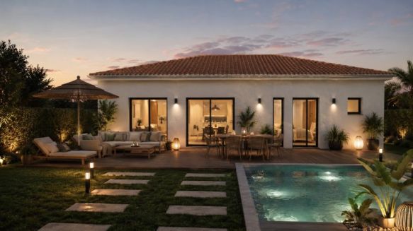 Maison plain-pied 90 m² avec 3 chambres sur terrain viabilisé de 420 m² à Alleins (13980)