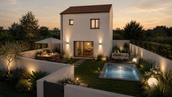 Terrain viabilisé 324 m² à Fos-sur-Mer – Maison neuve à étage 85 m² avec 3 chambres