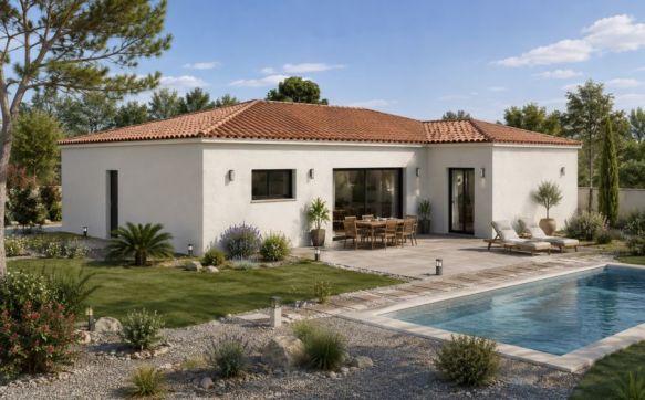 Maison plain-pied 120 m² avec 4 chambres sur terrain de 723 m² à Charleval (13350)
