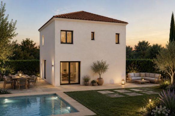 Maison neuve à étage de 115 m² avec 4 chambres sur terrain viabilisé de 400 m² à Fos-sur-Mer (13270)