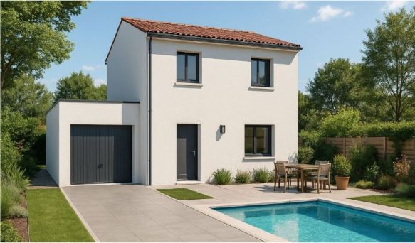 Maison contemporaine neuve à construire à Frontignan, avec garage et terrain viabilisé proche centre-ville