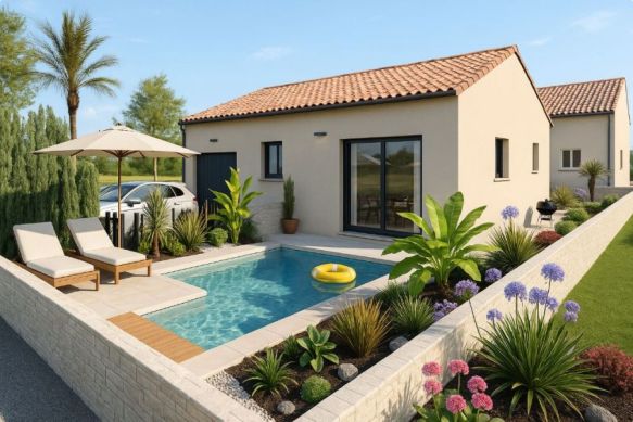 🏡 Maison neuve 3 chambres avec garage sur terrain viabilisé à Gigean – Proche écoles et commodités