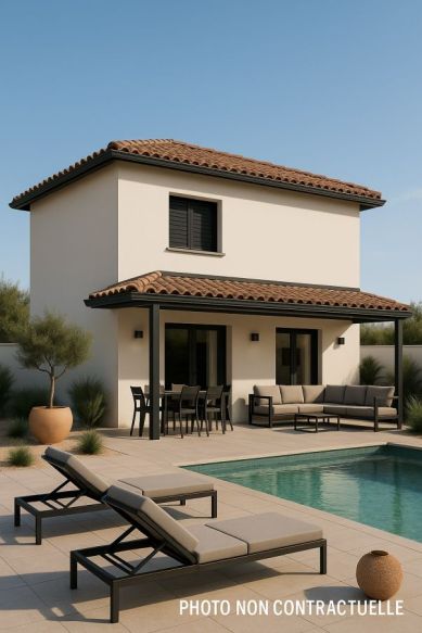 Maison neuve 3 chambres à construire à Loupian, proche écoles et commodités, sur terrain de 300 m²