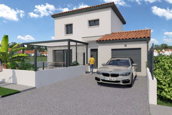 Maison étage 3 chambres avec garage à Vias