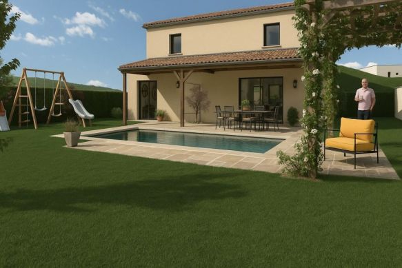Maison neuve 95 m² avec garage sur terrain 650 m² à Paradou (13520) – 3 chambres, quartier calme et recherché