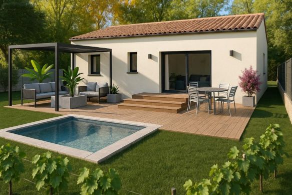 Maison de plain pied 2 chambres à Gigean