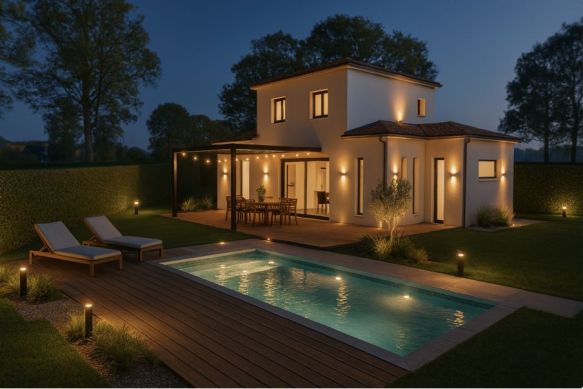 Maison neuve 130 m² avec garage et terrain viabilisé 880 m² à Istres, vue étang de l’Olivier secteur recherché