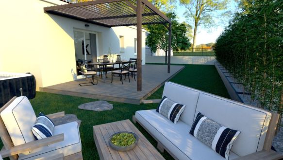 Maison neuve 68 m² avec terrain viabilisé de 350 m² à Sénas (13560) – idéale primo-accédants, 2 chambres, projet prêt à bâtir