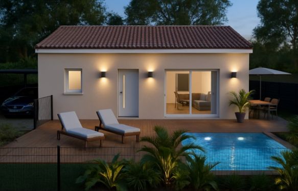 Maison de plain pied 2 chambres à Pomerols