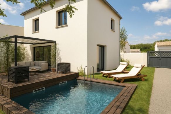 Villa neuve avec garage + terrain à Maraussan (34370)