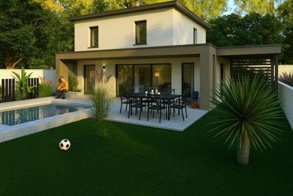 Maison neuve 105 m² avec terrain viabilisé 606 m² à Istres, secteur étang de l’Olivier proche commodités