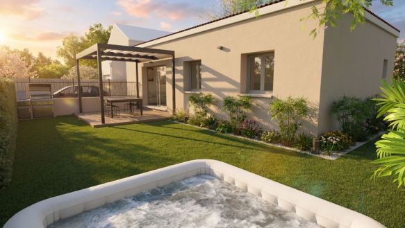 Maison neuve de plain-pied 68 m² avec 2 chambres sur terrain viabilisé de 400 m² à Fos-sur-Mer (13270)