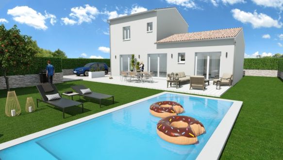 Maison  à construire à Ventabren sur terrain de 1000 m² – 4 chambres, suite parentale, proche commodités