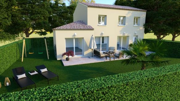 villa étage 3 chambres sur 600M2 terrain Camaret sur Aigues