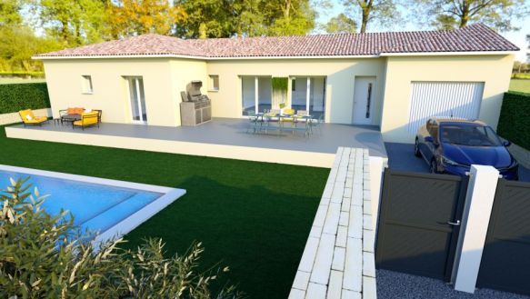 Villa plain pied 120 m2 sur terrain à bâtir Bédarrides