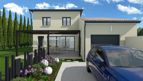 Villa 108 M² à étage 3 chambres et garage sur un grand terrain à Pelissanne