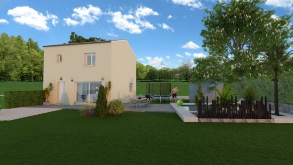 maison à étages de 84m² avec 3 chambres à l'étage une pèces de vie 37m² avec cuisine ouverte sur un terrain de 301m² à istres