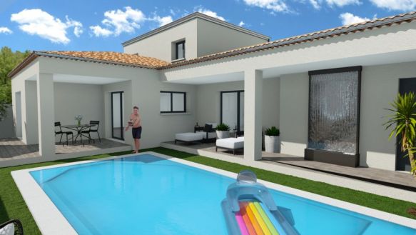 maison à étage de 112m² avec garage et demi étage 2 chambre plus suite parentale une belle pièces de vie de 58m² avec cuisine ouverte + cellier  salle de bain équipée sur un terrain 1050m² sur Alleins