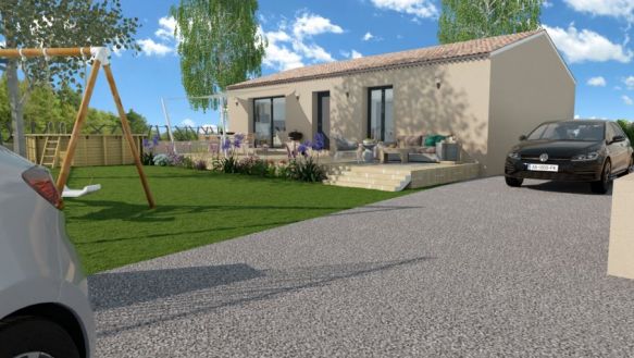 maison t4 de plain-pied traditionnelle à batir sur un terrain de près de 600m2 hors lotissement sur la commune de lauris 84360